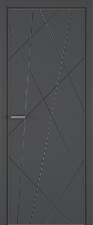 Chaos ДГ ART Lite 800*2000 Темно-серая эмаль ALU Золотая 2 петли зпз 196