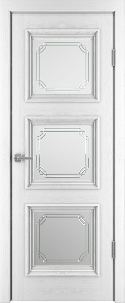 Квадро-4 ДО матовое с фр.№8 800*2000 Белая эмаль