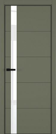 Groove ДО ART Lite Lacobel White Pure 800*2000 Оливковая эмаль ALU Черная 2 петли зпз 196