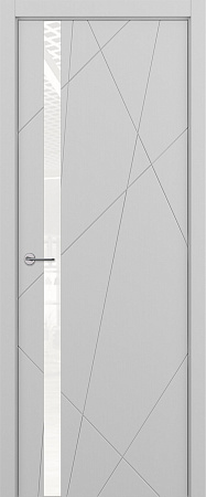 Chaos ДО ART Lite Lacobel White Pure 800*2000 Светло-серая эмаль (43)