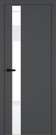 H3 ДО ART Lite Lacobel White Pure 800*2000 Темно-серая эмаль ALU Золотая под 2 петли зпз 196