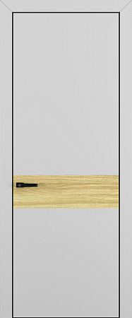Квалитет К6 Вставка Дуб натуральный 800*2000 Матовый Серый ALU Черная зпп Eclipse под 2 петли