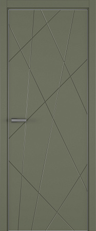 Chaos ДГ ART Lite 800*2000 Оливковая эмаль ALU Серая 2 петли зпз 196