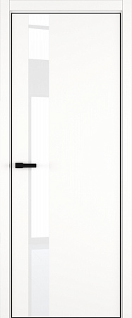 H3 ДО ART Lite Lacobel White Pure 800*2000 Белая эмаль (43) ALU Черная