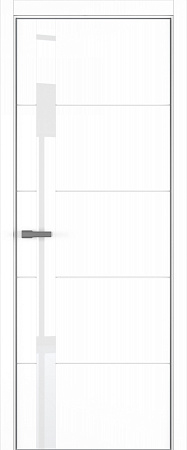 Groove ДО ART Lite Lacobel White Pure 800*2000 Белая эмаль (43) ALU Серая