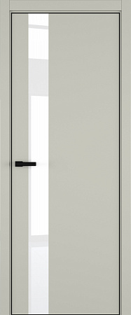 H3 ДО ART Lite Lacobel White Pure 800*2000 Серый шелк эмаль (43) ALU Черная