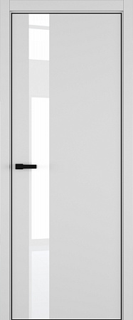 H3 ДО ART Lite Lacobel White Pure 800*2000 Светло-серая эмаль (43) ALU Черная
