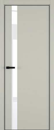 H2 ДО ART Lite Lacobel White Pure 800*2000 Серый шелк эмаль (43) ALU Черная