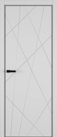 Chaos ДГ ART Lite 800*2000 Светло-серая эмаль (43) ALU Черная