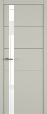 Groove ДО ART Lite Lacobel White Pure 800*2000 Серый шелк эмаль (43) ALU Серая