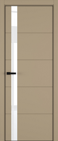 Groove ДО ART Lite Lacobel White Pure 800*2000 Бежевая эмаль ALU Черная 2 петли зпз 196