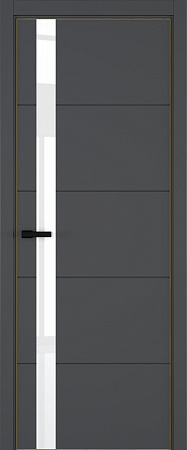 Groove ДО ART Lite Lacobel White Pure 800*2000 Темно-серая эмаль ALU Золотая 2 петли зпз 196