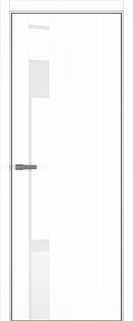 H3 ДО ART Lite Lacobel White Pure 800*2000 Белая эмаль (43) ALU Золотая